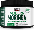 Force Factor Modern Moringa Powder to Support Energy, Vitality & Immune Health, Complete Green Superfood with Antioxidants, Naturally Unflavored, ~30 Servings
