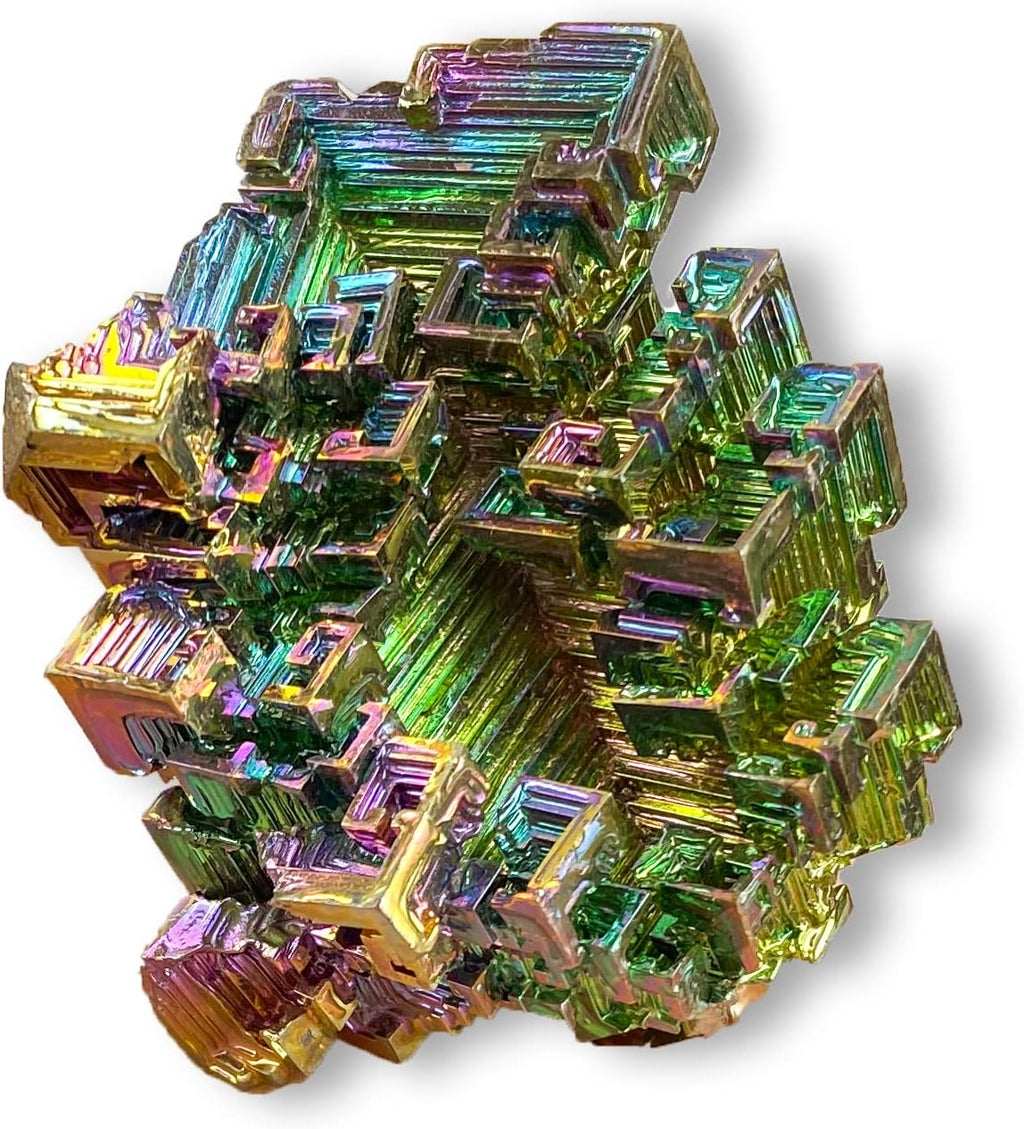 Natural Bismuth Ore, Rainbow Bismuth Metal Crystal, Crystal Gifts, Mineral Specimen, Home Decoration, Approx: 0.19-0.24Ib