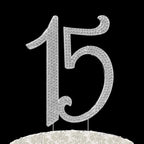 Deluxe Quinceanera 15 numbers cake topper in rhinestone crystals birthday anniversary diamante bling