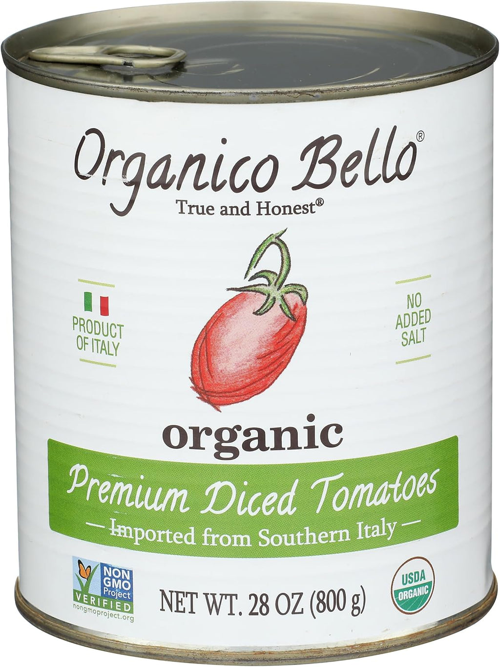 ORGANICO BELLO Organic Premium Chopped Tomatoes, 28 OZ