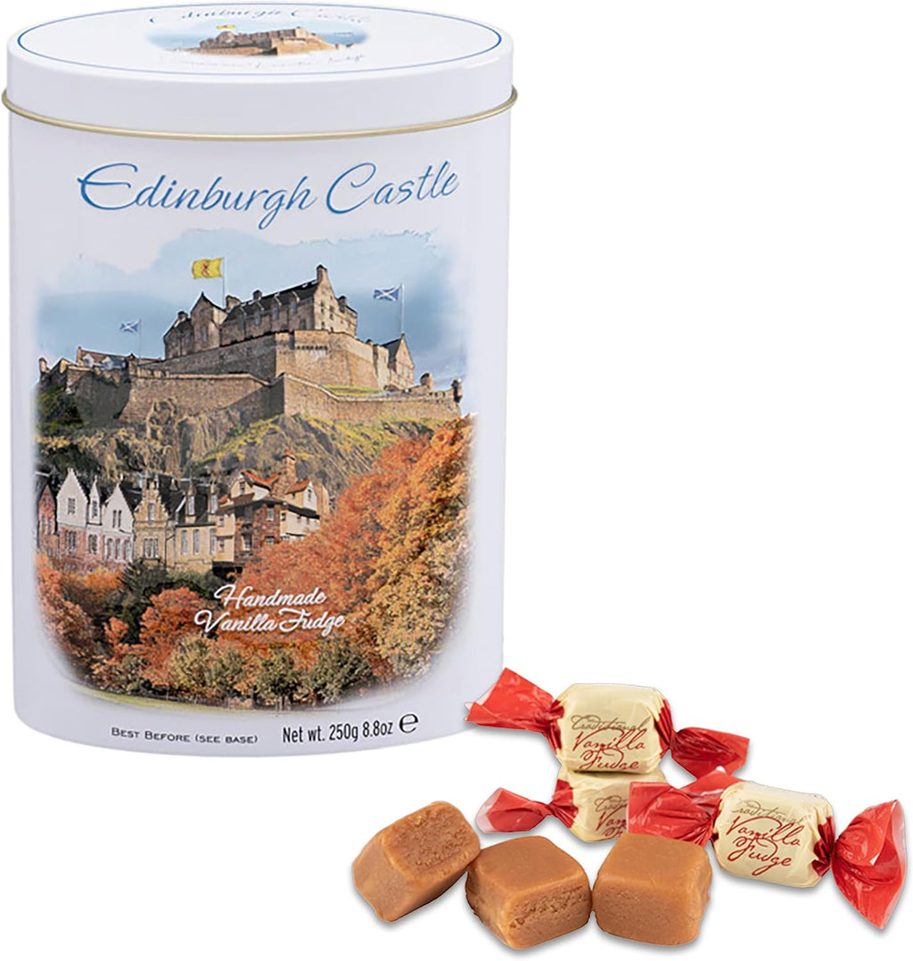Gardiners of Scotland Handmade Fudge, Edinburgh Castle Vanilla Fudge 8.8 Ounce Tin