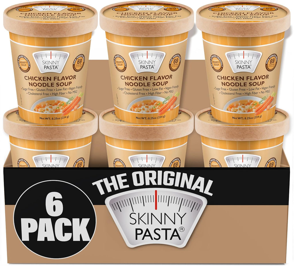 SKINNY PASTA Chicken Soup - Healthy Shirataki Konjac Noodles - Low Carb Keto Pasta, Vegan, Gluten-Free, 6 Pack