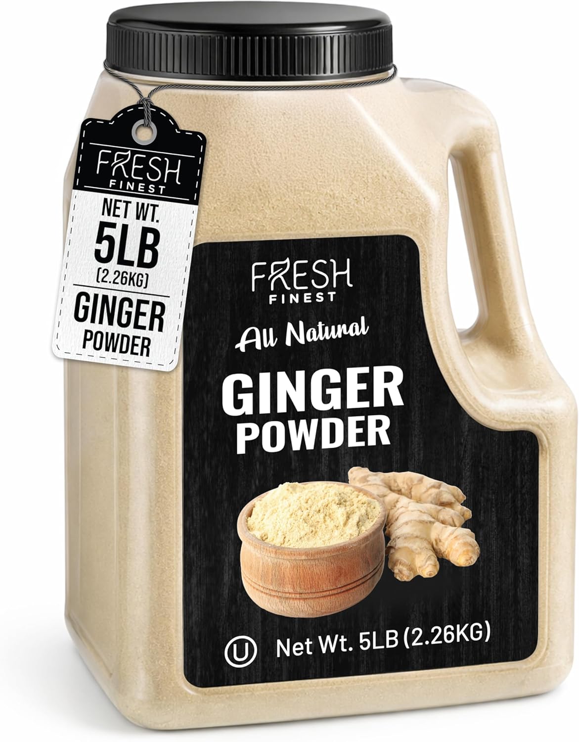 Fresh Finest Bulk Ginger Powder 5 LB - Pure Ground Ginger Root for Culinary & Health Benefits, Packed in a Premium Container