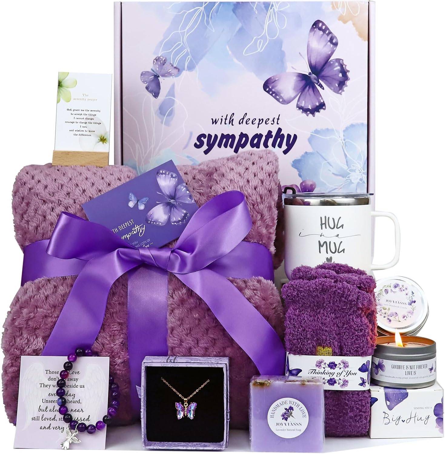 Sympathy Gift Basket for Women with Blanket – Miscarriage, Bereavement & Grief Gifts for Loss of Mother, Father, Husband or Loved One