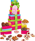 Gluten Free Palace Gift Basket Tower – Premium Gift Basket for Mother's Day – 6‑Tier Elegant Gluten Free Cookie Treat Tower for Families – Gourmet Kosher Gift Tower for Mom, Adults, Corporate, & Friends.