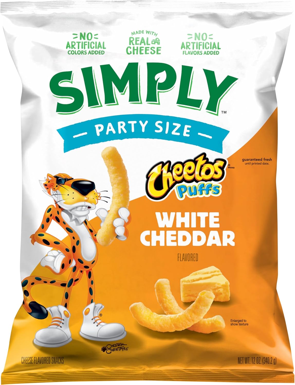 Simply Cheetos Puffs, White Cheddar, 12oz Party Size Bag