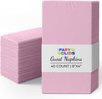 Party Solids Pink Dinner Napkins Disposable 8" x 4" Folded - 40 Pcs 2 Ply Pink Napkins Disposable Paper Guest Towels for Bathrooms, Dinners, Everyday Parties & Party Supplies