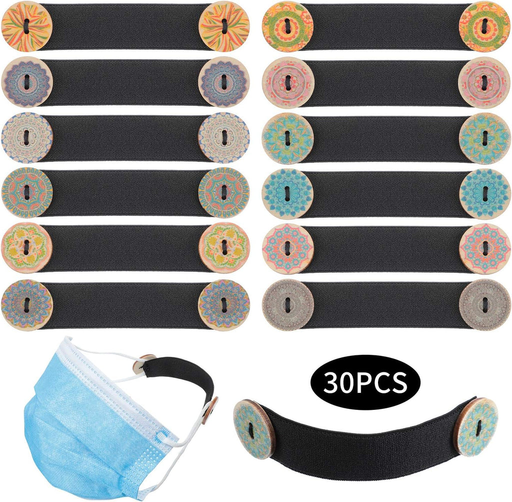 WILLBOND Ear Strap Extender Ear Strap Hook Cord Extension Buckle Protector Holder Hook Adjustable Anti-Slip Pain Relieved for Relieving Long-time Wearing Pressure Pain(30 Pieces)