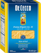De Cecco Penne Rigate No. 41 Pasta, 16 Oz, Authentic, Slow Dried, Made with Durum Wheat, Versatile Pasta for Sauces & Recipes, Made in Italy