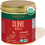 VAHDAM, Organic Clove Whole (1.7oz/50g) Handpicked Whole Cloves, Gluten Free, Non GMO, 100% Raw | Warm & Flavorful Spice | Great for Cooking, Smoothies, Pomander Balls, Potpourri & Tea