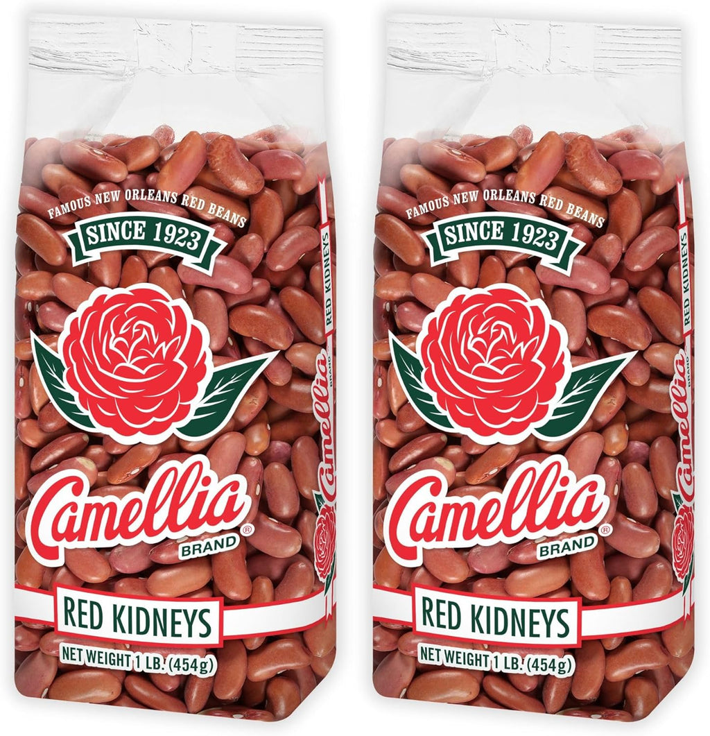 Camellia Brand Dried Red Kidney Beans – Premium Non-GMO Dry Beans for Red Beans and Rice, High Protein Plant-Based Food for Chili, Soups, Salads, Meal Prep, and Cajun Cooking 1 Pound (Pack of 2)