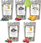 Nelson's Tea Chocolate Covered Fruit Sampler Pack Tea - Blueberry White Choc 1.6 Oz, Dark Chocolate Cherry 2 Oz, Orange Truffle Choc 2oz, Raspberry Truffle Choco 2oz, Strawberry White Choc. 2 Oz