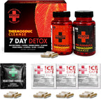 Rescue Detox 7 Day Thermogenic Permanent Detox Kit - Full Body Detox Cleanse for Women and Men - Body Detox Pills for Stomach Detox Cleanse - 100ct Capsules with Bonus Instant Ice Caps