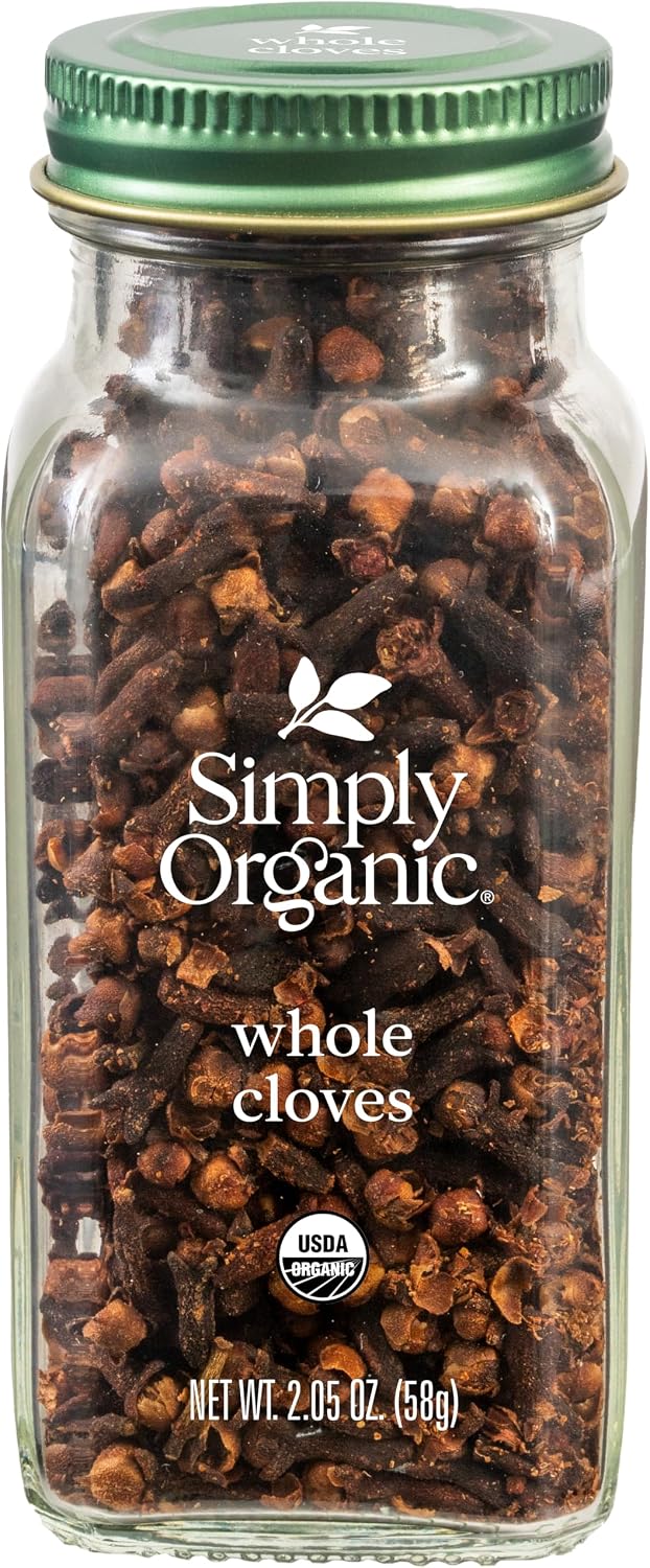 Simply Organic Whole Cloves, 2.05 Ounce Jar, Hand-Selected, Intensely Aromatic & Richly Flavored, Non GMO, Non ETO