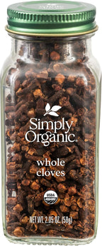 Simply Organic Whole Cloves, 2.05 Ounce Jar, Hand-Selected, Intensely Aromatic & Richly Flavored, Non GMO, Non ETO