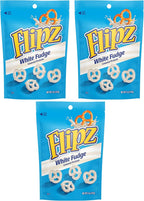 Flipz White Fudge Covered Pretzels - Pack of 3-5 oz Bags - Perfect for Snacking on the go and Stocking the Pantry - Classic Taste Everyone is Sure to Love