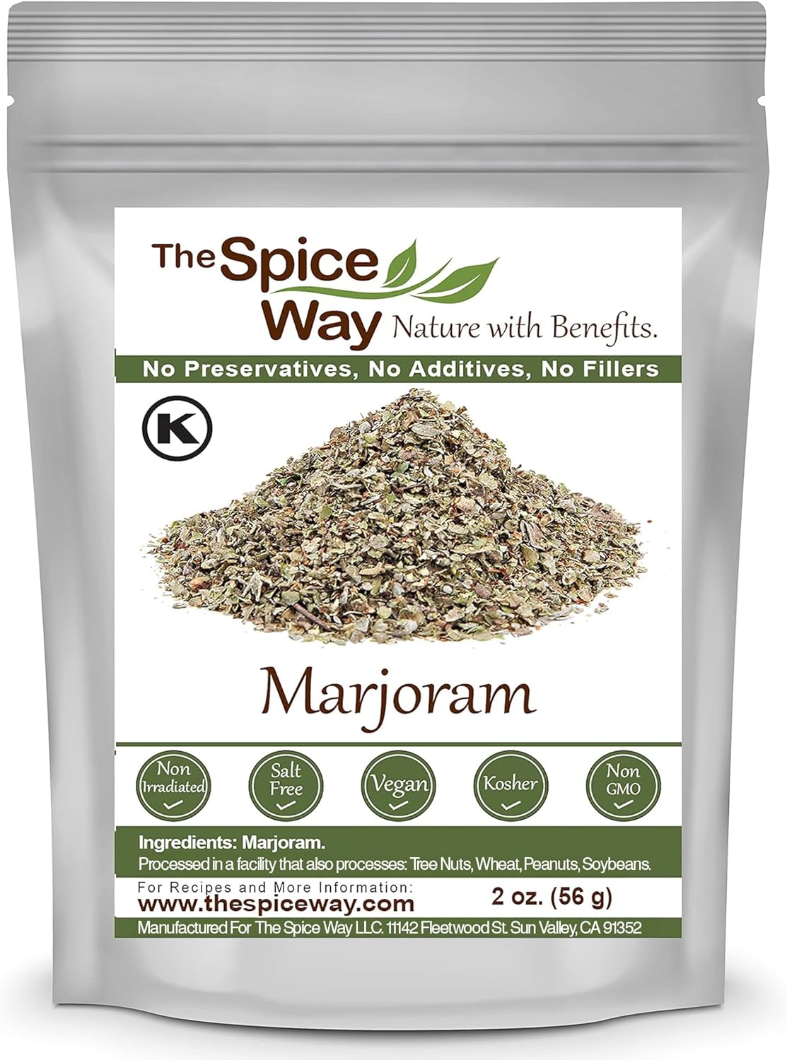The Spice Way Marjoram Leaves - (2 oz) pure ground dried leaf