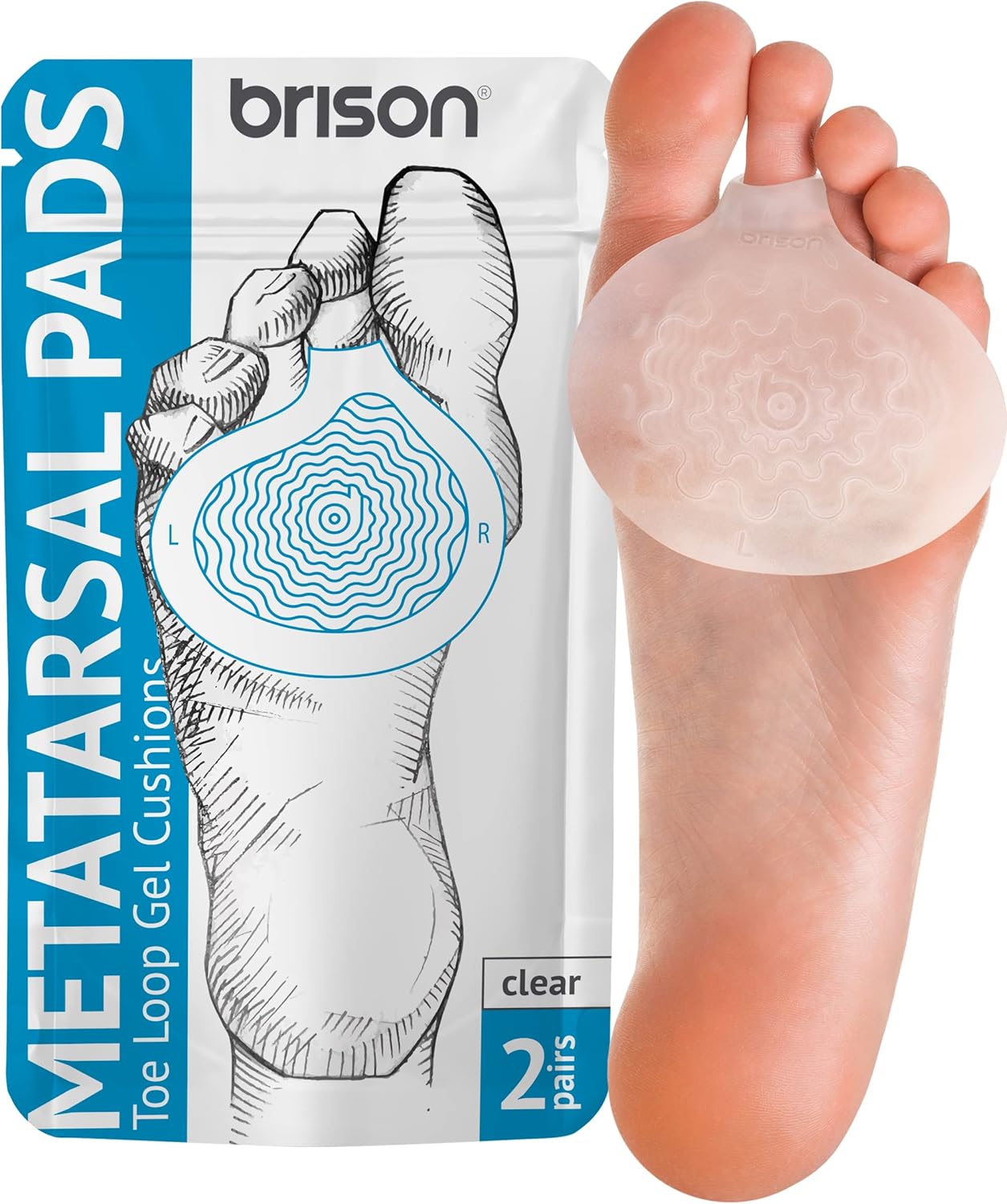 Metatarsal Pads Ball of Foot Cushions - Metatarsal Pads for Women and Men - Soft Gel Foot Pads Metatarsal Foot Forefoot Cushioning Foot Pain Relief - 2 Pairs