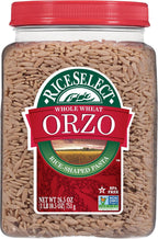 RiceSelect Whole Wheat Orzo Rice-Shaped Pasta, Non-GMO, Vegan, 1.66 Pound (Pack of 1)