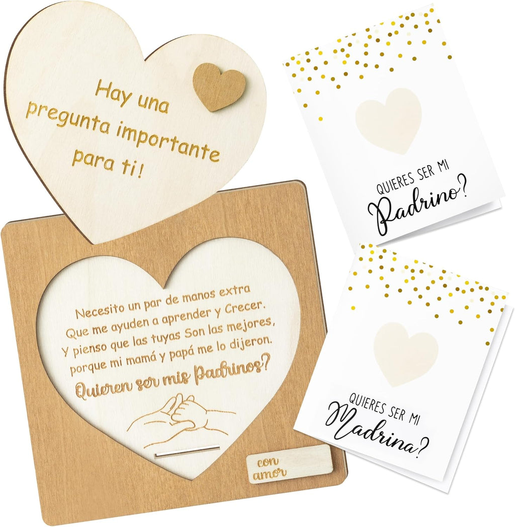 CJiangpo 3Pcs Will You Be My Godparents Proposal Gift, Madrina Padrino Proposal Gift in Spanish Godmother Godfather Card Ideas from Godchild, God Parents Announcement Baptism Present