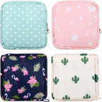 4Pcs Period Bag Sanitary Napkin Storage Bag Pouch Portable Tampon Holder for Purse Period Pouches for Teen Girls Menstrual Cup Pouches Sanitary Pads Organizer with Zipper for School