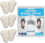 Hapad Metatarsal Pads Small, 3/8 Thick (Pack of 3 Pairs) - Longitudinal Metatarsal Arch Pads Made from 100% Wool Felt for Support, Comfort and Foot Pain Relief