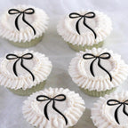 Black Bow Cupcake Toppers - Acrylic Bow Tie Birthday Decoration, Wedding Cupcake Toppers, Bridal Shower Party Decorations, Suitable For Wedding Bachelor Party Supplies