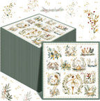 100 Pcs 12 Days of Christmas Napkins 2 Ply Decoupage Winter Holiday Cocktail Paper Napkin 5 x 5 Inch Partridge French Hens Gold Rings Disposable Hand Towel for Christmas Table Party Supplies(Green)