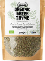 Apsogo Organic Greek Thyme – Premium Dried Thyme Leaves from Greece (7.05 oz) Aromatic for Cooking, Tea & Seasoning, Resealable Eco Pouch