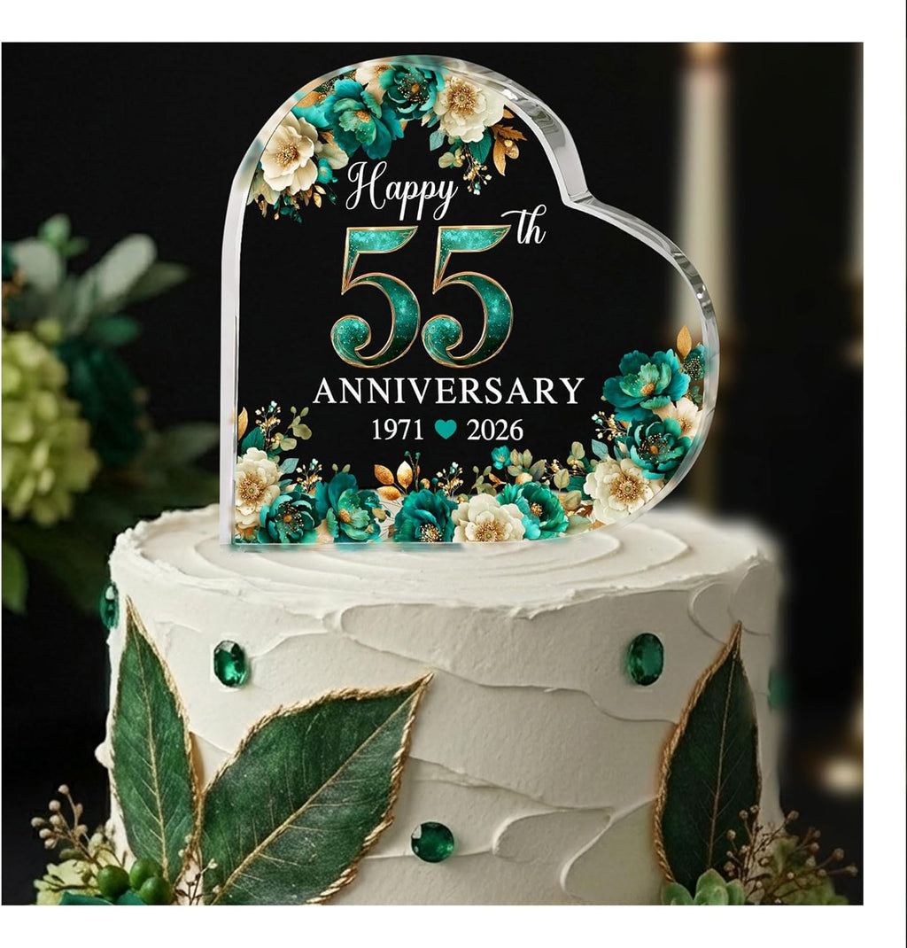 55th Wedding Anniversary Acrylic Cake Topper, 55 th Anniversary Decorations, 55 Wedding Topper, 55 Years Of Married Gifts (55th Anniversary Cake topper 2026)