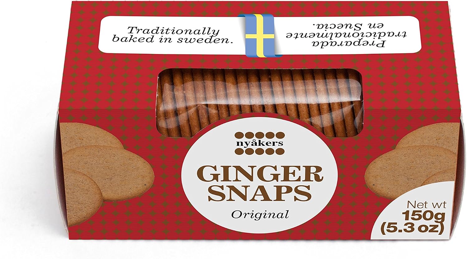 Nyakers Swedish Ginger Snaps, Original Flavor, 150 grams