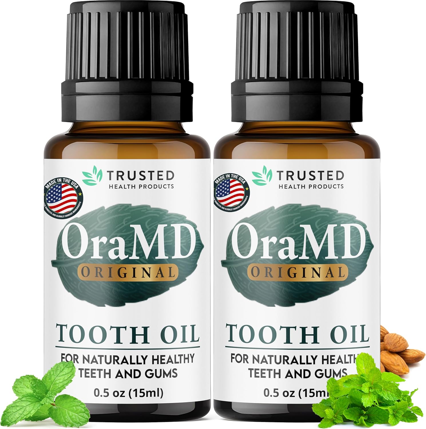 OraMD 4-in-1 Original Strength Tooth Oil- Clinically Tested Gum Disease Treatment, Gingivitis Treatment, Periodontal Disease Treatment, Sensitive Teeth and Gums - All-Natural Solution (2-Pack)