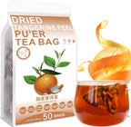 Plant Gift Dried Tangerine Peel Pu'er Tea Bag 7.05oz (4g*50bags) Pu'er Tea, Orange Peel, Chinese Pure Natural, Health Care Mixed Tea, Combination of Floral Tea 200g 陈皮普洱茶