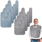 Berlune 8 Pcs Adult Bibs for Men and Women Large Bibs for Adults Senior Citizens Washable Adjustable Terry Cloth Dining Clothing Protectors Towel for Elderly Disabled Eating