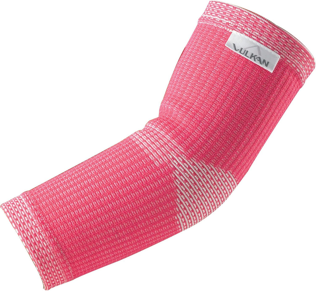 Vulkan Elbow Support, Women's Compression Support Sleeve, Helps with Muscle Pain and Injury Recovery, Tennis/Golfers Elbow, Pink, Small