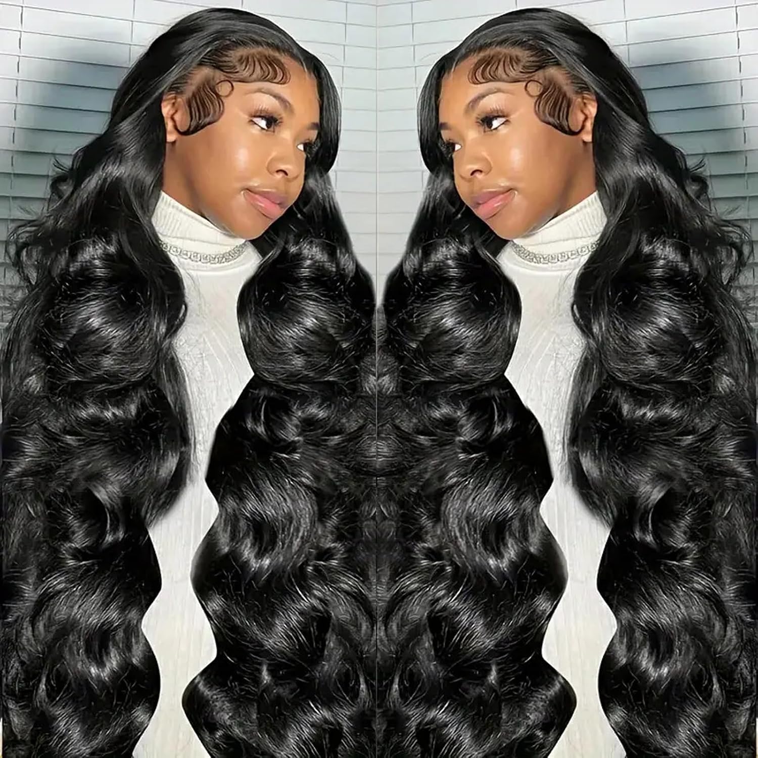 13x6 HD Frontal Wig 250 Density HD Lace Front Wigs Human Hair Pre Plucked with Baby Hair Brazilian Virgin Hair Glueless Body Wave Wig 18 Inch Transparent Lace Front Wigs Human Hair Natural Black