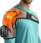 WoloyHeatie Cordless Shoulder Heating Pad, Shoulder Massager for Pain Relief Deep Tissue, Heated Shoulder Wrap with Heat and Massage for Men Women, Rotator Cuff Pain Heating Pad, Grey