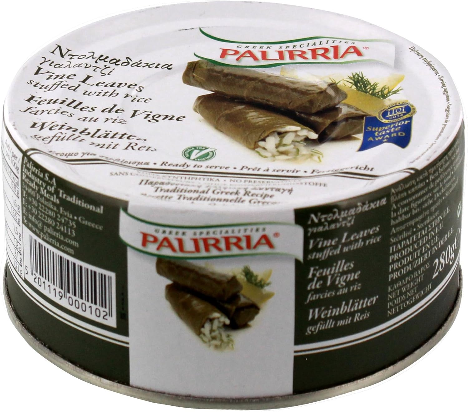 Palirria Stuffed Vine Leaves 280 Gram Can