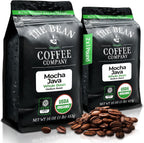 The Bean Organic Coffee Company Mocha Java, Medium Roast, Whole Bean Coffee, 16-Ounce Bags (Pack of 2)