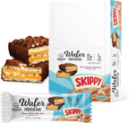 Genius Gourmet SKIPPY® Peanut Butter Chocolate Flavored Wafer Protein Bars,15g Protein per serving (30% DV), 1g Sugar, Chocolatey Snack Bar – 10 Count