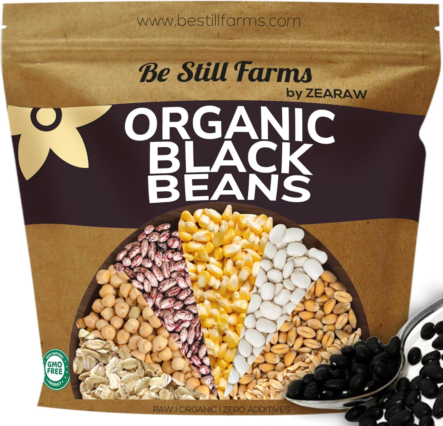 Be Still Farms Organic Black Beans Dry (4.8lb) - Dried Turtle Kidney Beans Bulk - Great for Soup, Salsa, Salads - High in Protein & Fiber | USA Grown | USDA Certified | Vegan | Non-GMO | Gluten Free