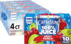 Capri Sun 100% Juice Fruit Punch Naturally Flavored Juice Blend, 40 ct Pack, 4 Boxes of 10 Pouches