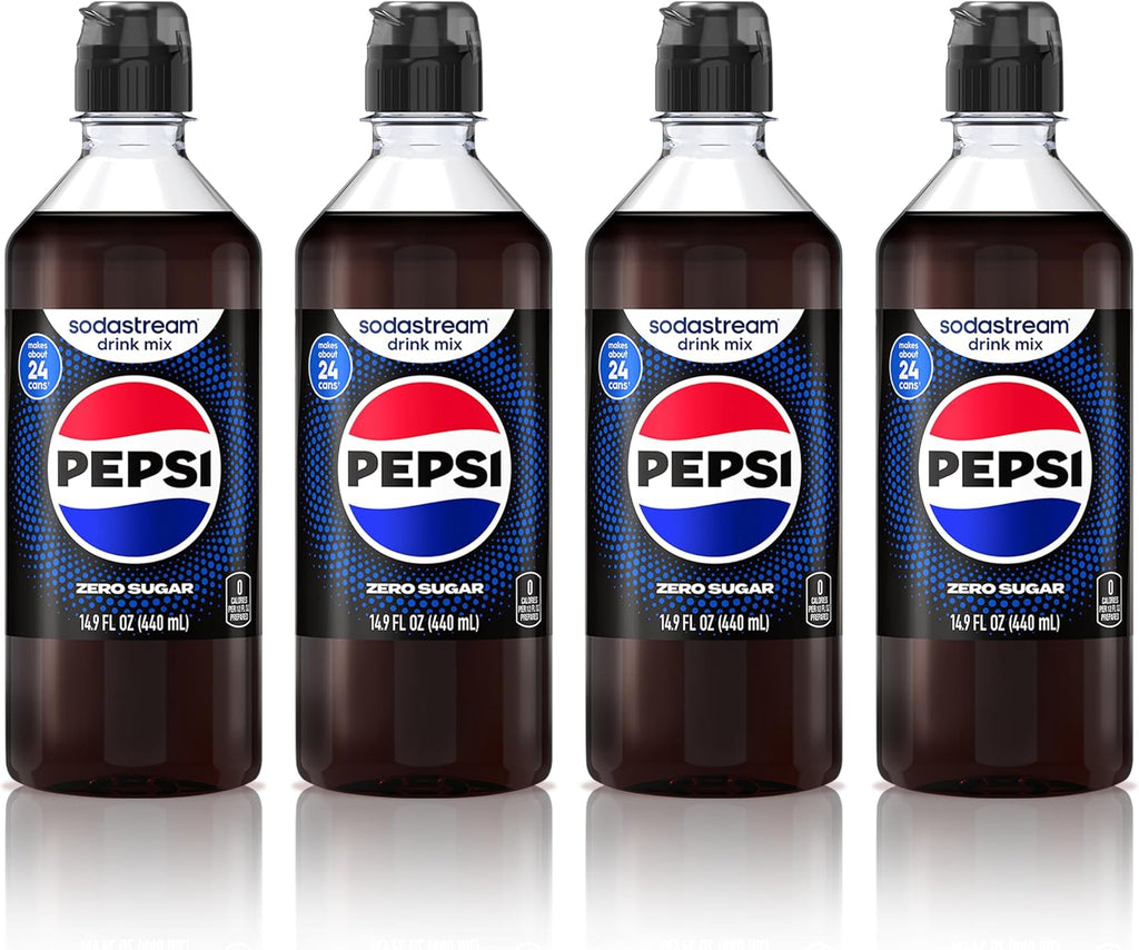 SodaStream® Pepsi® Zero Sugar New Pour Bottle Beverage Mix 14.9 Fl Oz (Pack of 4)