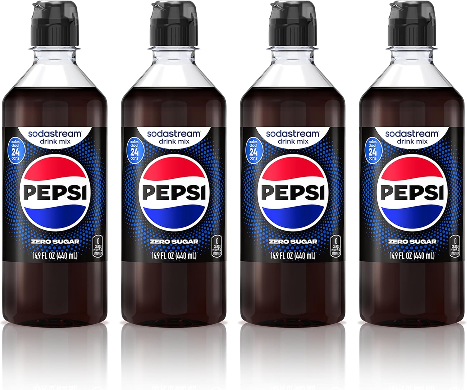 SodaStream® Pepsi® Zero Sugar New Pour Bottle Beverage Mix 14.9 Fl Oz (Pack of 4)