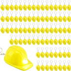 80 Pcs Mini Construction Hat Keychains Yellow Small Safety Hat Hard Helmet Key Chains for Birthday Construction Themed Party Favors Classroom Reward Goodie Bags Fillers