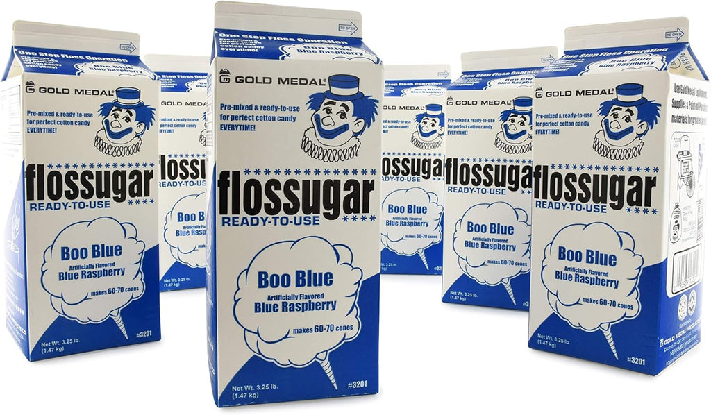 Gold Medal Blue Raspberry Cotton Candy Floss Sugar, 52 oz - 1/2 Gallon, 6 Pack