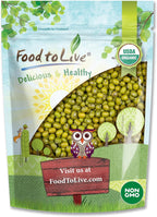 Food to Live Organic Mung Beans, 1 Pound – Non-GMO, Whole Dried Beans, Green Gram, Sproutable, Kosher, Sirtfood. Good Source of Fiber and Protein.