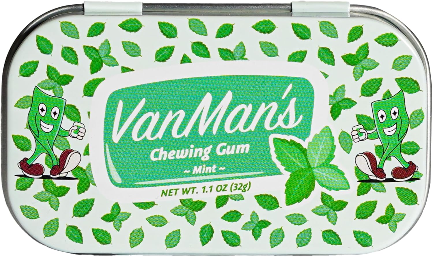 Vanman Remineralizing Chewing Gum with Grass-Fed Cattle Bone Hydroxyapatite and Organic Peppermint Extract – Sugar Free Chicle and Mastic Gum - Fresh Mint Flavor, 1.1 oz, 1 Pack
