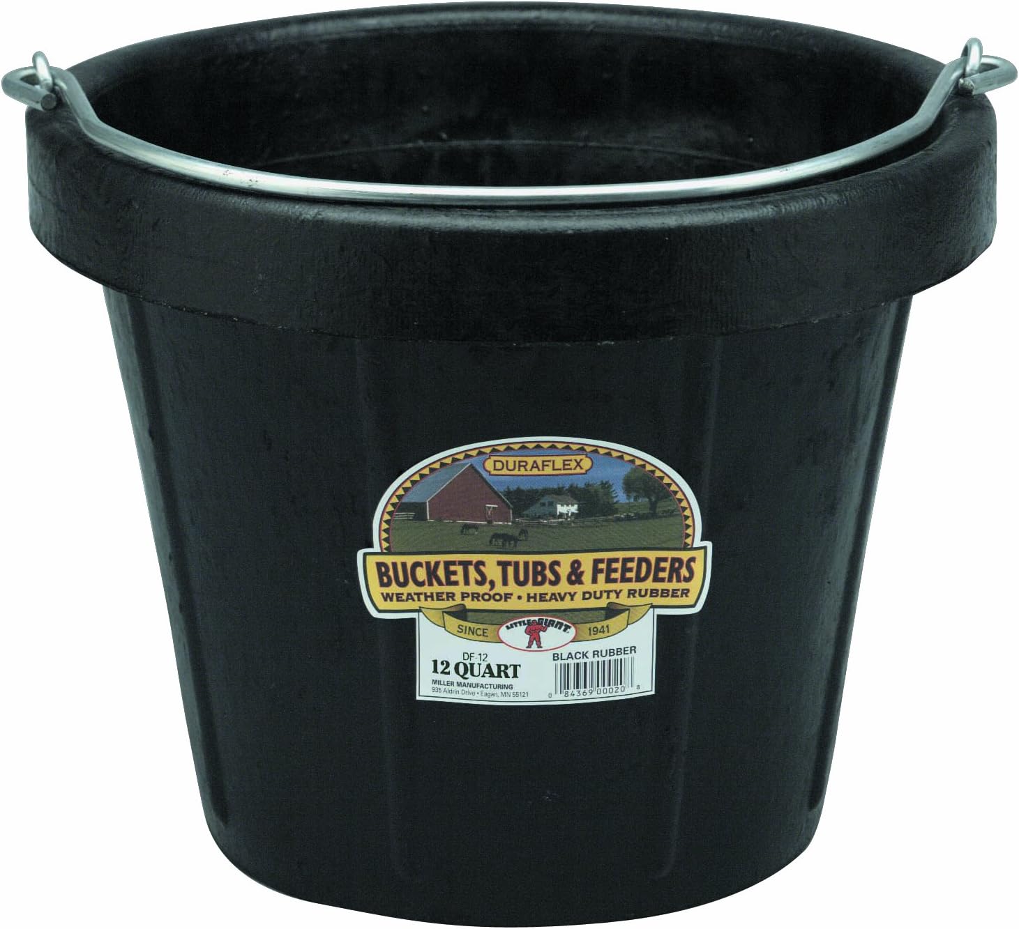 Little Giant® Rubber Pail | All-Purpose Heavy Duty Rubber | Water Bucket | 12 Quarts