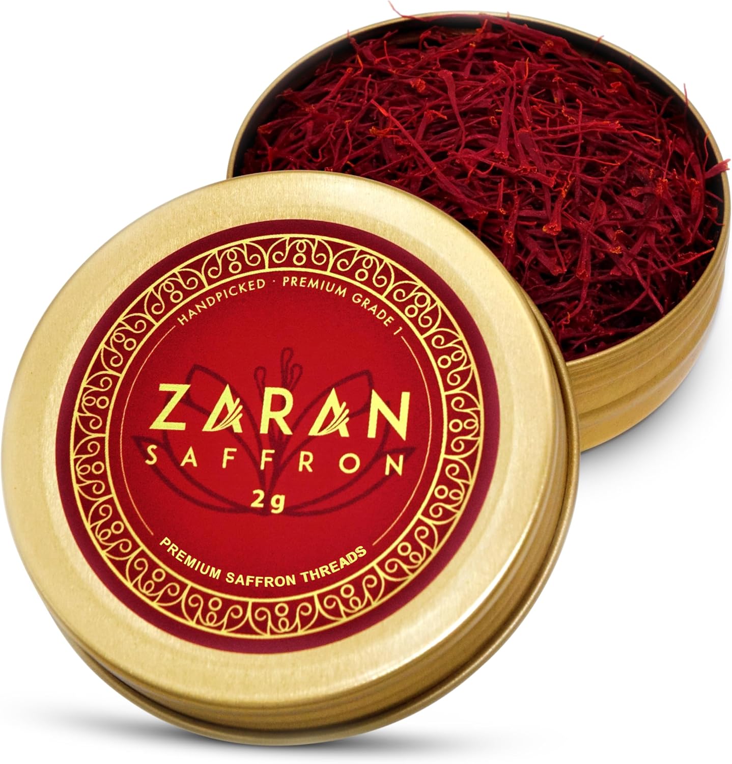Zaran Saffron, Superior Saffron Threads (Super Negin) Premium grade Saffron Spice for Paella, Risotto, Tea's, and all Culinary Uses (2 Grams)